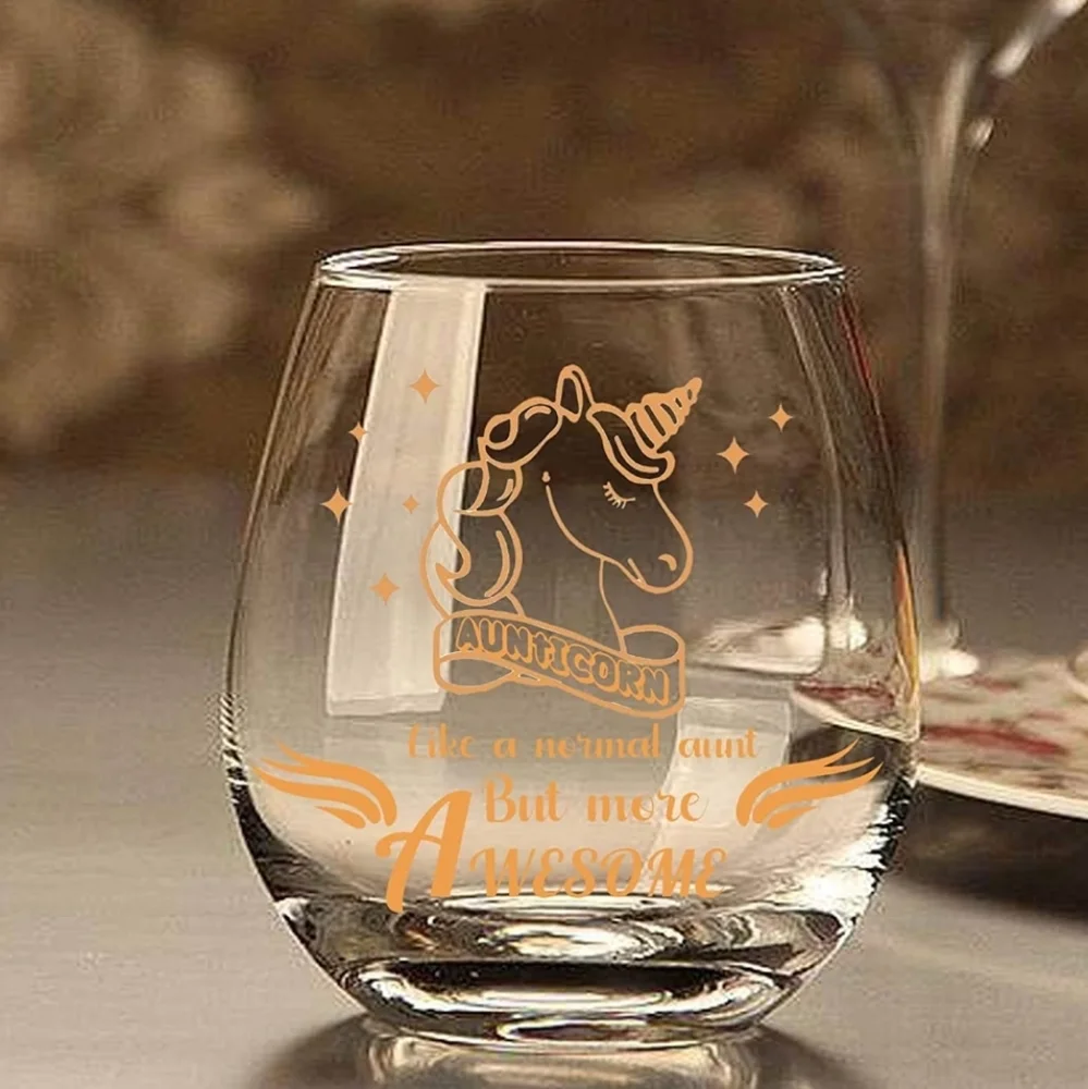 Aunt Unicorn Wine Glass 15 Ounce Gift Aunticorn Like Awesome NEW in BOX